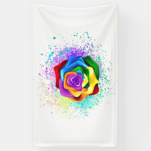 Rose des Regenbogens Banner (Vertikal)