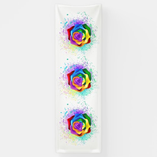 Rose des Regenbogens Banner (Vertikal)