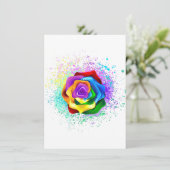 Rose des Regenbogens Begleitkarte (Stehend Vorderseite)