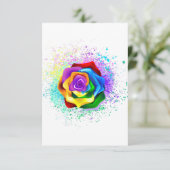 Rose des Regenbogens Begleitkarte (Stehend Vorderseite)
