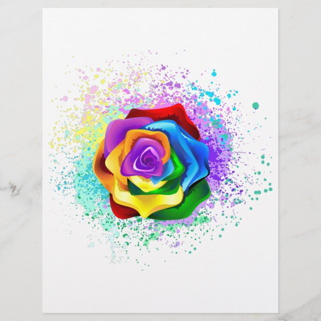 Rose des Regenbogens Briefbogen (Vorderseite)