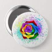Rose des Regenbogens Button (Vorne & Hinten)
