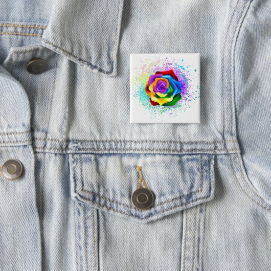 Rose des Regenbogens Button (Beispiel)