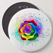 Rose des Regenbogens Button (Vorne & Hinten)