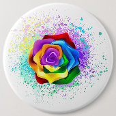 Rose des Regenbogens Button (Vorderseite)