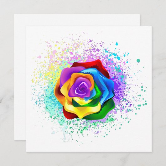 Rose des Regenbogens Dankeskarte (Vorne/Hinten)