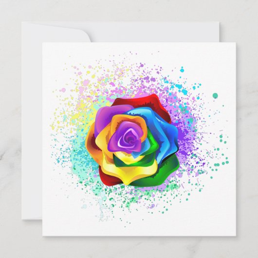 Rose des Regenbogens Dankeskarte (Vorderseite)