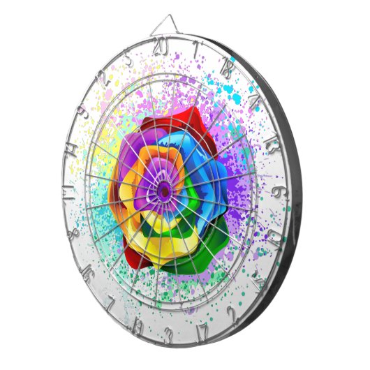 Rose des Regenbogens Dartscheibe (Vorderseite rechts)