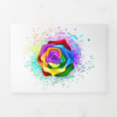 Rose des Regenbogens Dreifach-gefaltete Programmkarte (Cover)