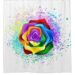 Rose des Regenbogens Duschvorhang