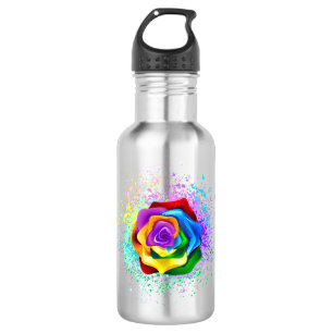 Rose des Regenbogens Edelstahlflasche