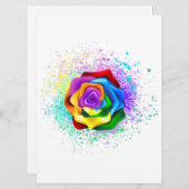 Rose des Regenbogens Einladung (Vorne/Hinten)