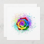 Rose des Regenbogens Einladung (Vorne/Hinten)