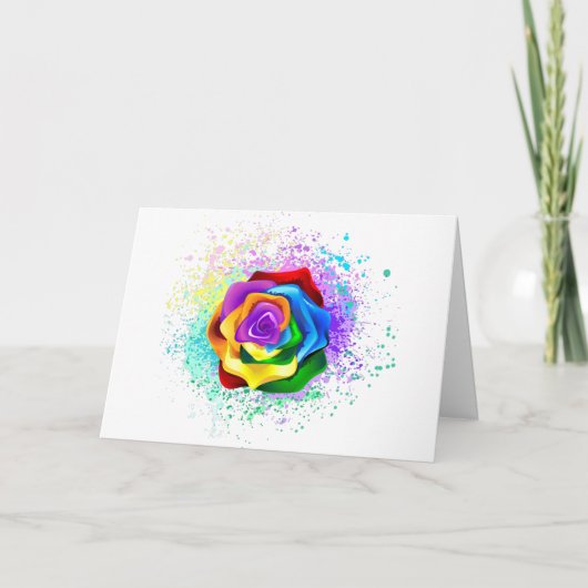 Rose des Regenbogens Einladung (Vorderseite)
