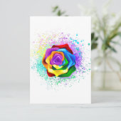 Rose des Regenbogens Einladung (Stehend Vorderseite)