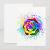Rose des Regenbogens Einladung (Vorne/Hinten)