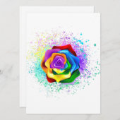 Rose des Regenbogens Einladung (Vorne/Hinten)