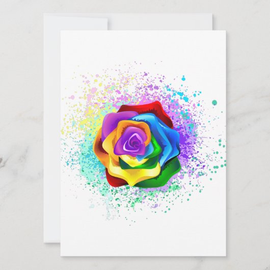 Rose des Regenbogens Einladung (Vorderseite)