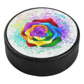 Rose des Regenbogens Eishockey Puck (3/4)