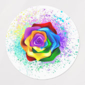 Rose des Regenbogens Etiketten (Design 2)