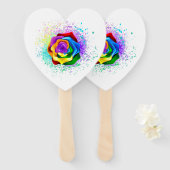 Rose des Regenbogens Fächer (Vorne und Hinten)