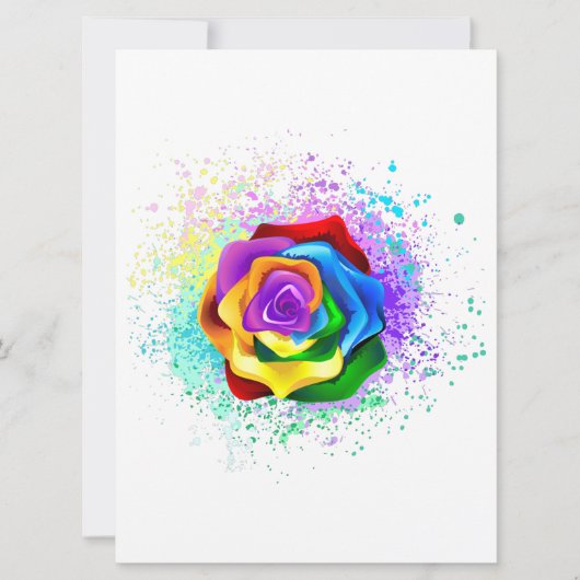 Rose des Regenbogens Feiertagskarte (Vorderseite)