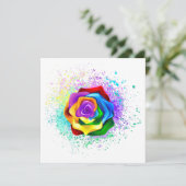 Rose des Regenbogens Feiertagskarte (Stehend Vorderseite)