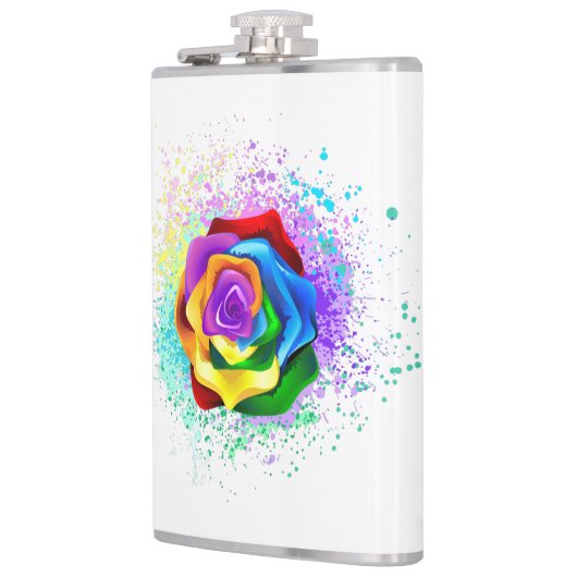 Rose des Regenbogens Flachmann (Links)