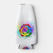 Rose des Regenbogens Flaschenkühler (Vorderseite)