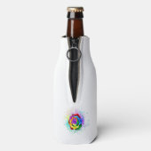 Rose des Regenbogens Flaschenkühler (Flasche Rückseite)