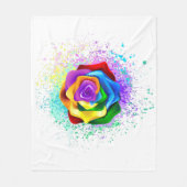Rose des Regenbogens Fleecedecke (Vorderseite)