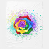 Rose des Regenbogens Fleecedecke (Vorderseite)