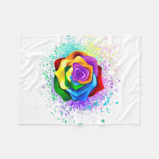 Rose des Regenbogens Fleecedecke (Vorderseite (Horizontal))