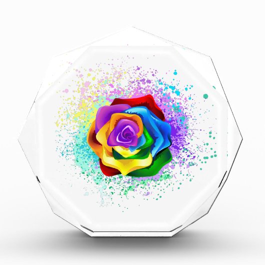 Rose des Regenbogens Fotoblock (Vorderseite)
