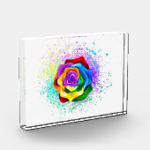 Rose des Regenbogens Fotoblock (Links)