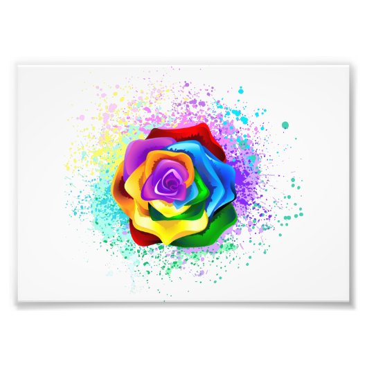 Rose des Regenbogens Fotodruck (Vorne)