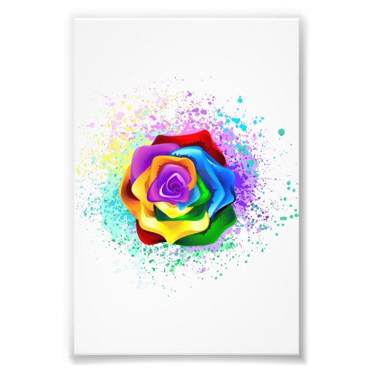 Rose des Regenbogens Fotodruck (Vorne)