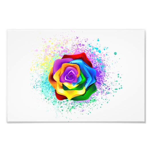 Rose des Regenbogens Fotodruck (Vorne)