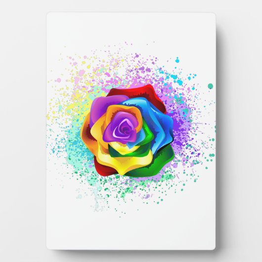 Rose des Regenbogens Fotoplatte (Vorderseite)