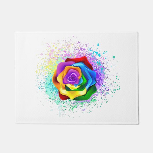 Rose des Regenbogens Fußmatte (Vorderseite)