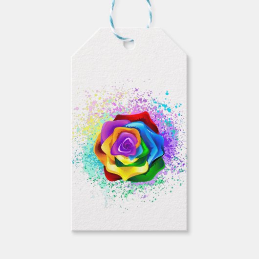 Rose des Regenbogens Geschenkanhänger (Vorderseite)