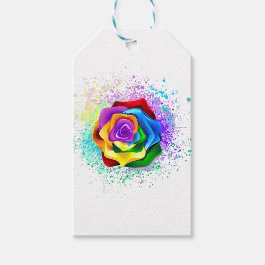 Rose des Regenbogens Geschenkanhänger (Vorderseite)