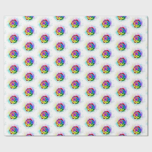 Rose des Regenbogens Geschenkpapier (Flach)