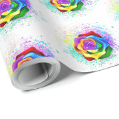 Rose des Regenbogens Geschenkpapier (Rolleneckpunkt)