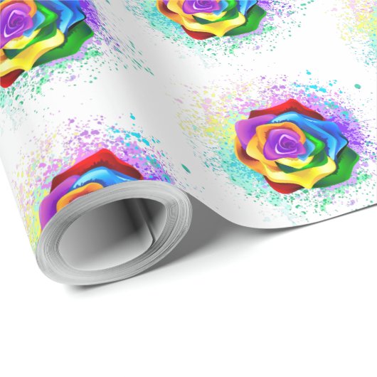 Rose des Regenbogens Geschenkpapier (Rolleneckpunkt)