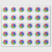 Rose des Regenbogens Geschenkpapier (Flach)