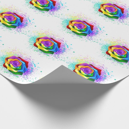 Rose des Regenbogens Geschenkpapier (Ecke)