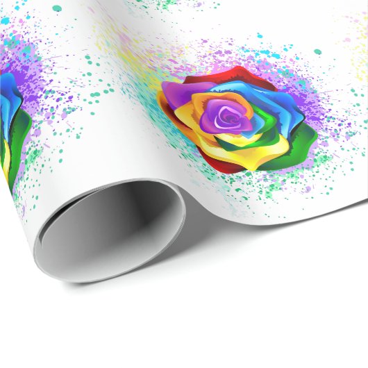 Rose des Regenbogens Geschenkpapier (Rolleneckpunkt)