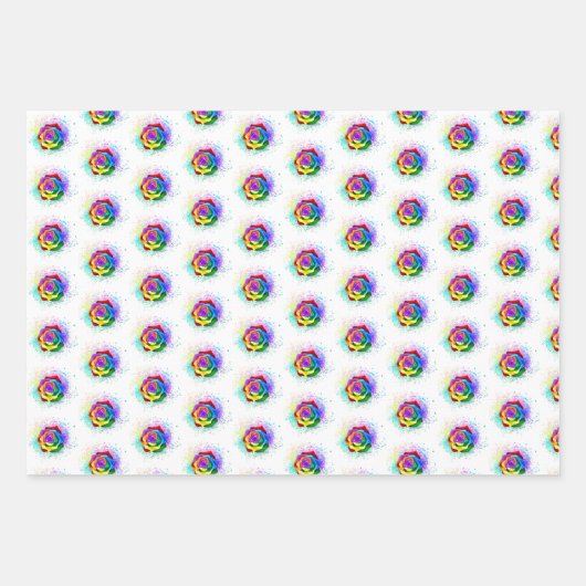 Rose des Regenbogens Geschenkpapier Set (Vorderseite 3)