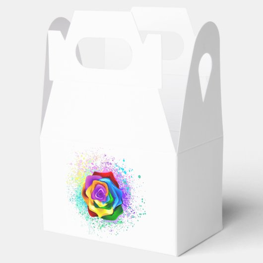 Rose des Regenbogens Geschenkschachtel (Geöffnet)